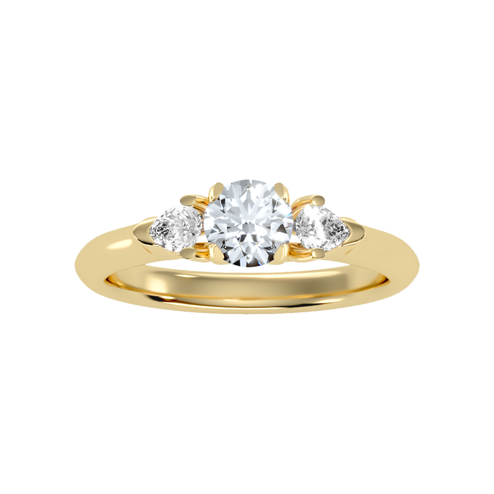 Effer Three Stone Diamond Engagement Ring In 925 Sterling Silver - Ten