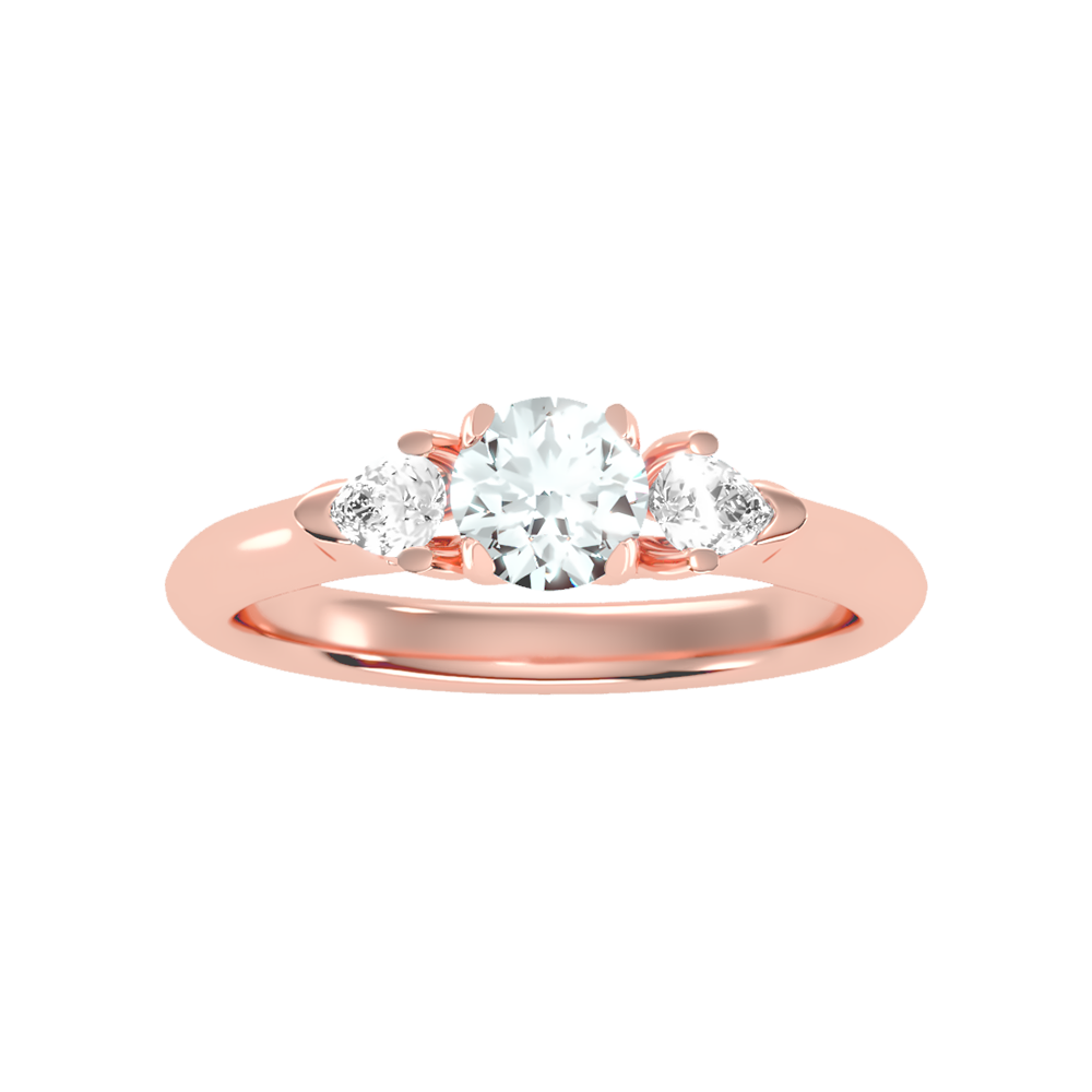 Effer Three Stone Diamond Engagement Ring In 925 Sterling Silver - Two