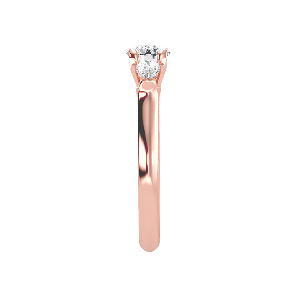 Effer Three Stone Diamond Engagement Ring In 925 Sterling Silver - Three