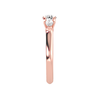 Effer Three Stone Diamond Engagement Ring In 925 Sterling Silver - Three