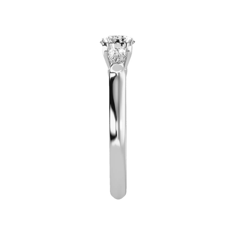 Effer Three Stone Diamond Engagement Ring In 925 Sterling Silver - Seven
