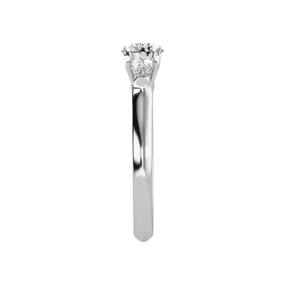 Effer Three Stone Diamond Engagement Ring In 925 Sterling Silver - Seven