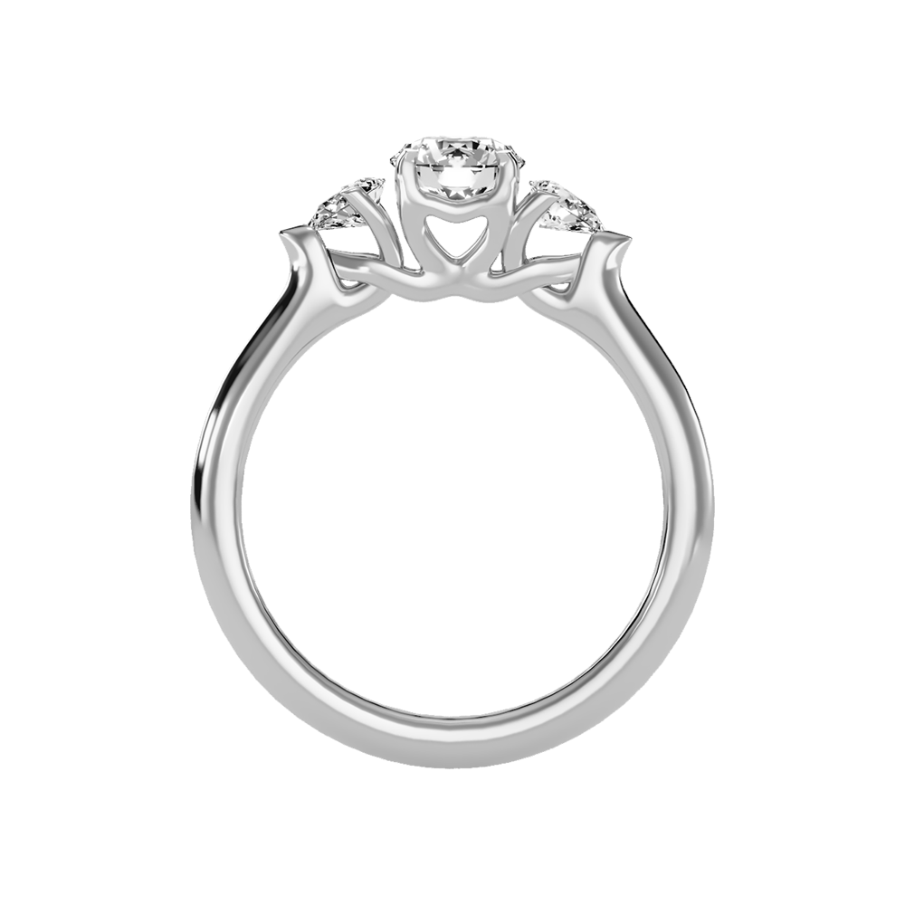 Effer Three Stone Diamond Engagement Ring In 925 Sterling Silver - Eight