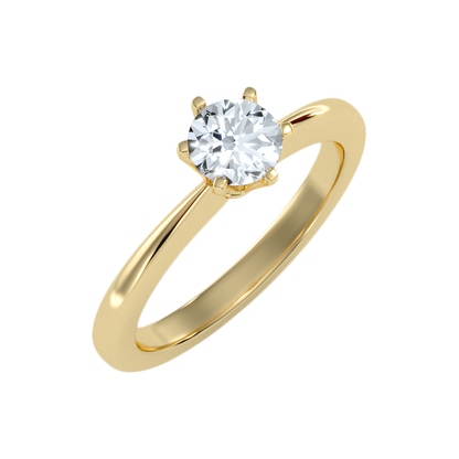 Efficient Solitaire Ring - Six