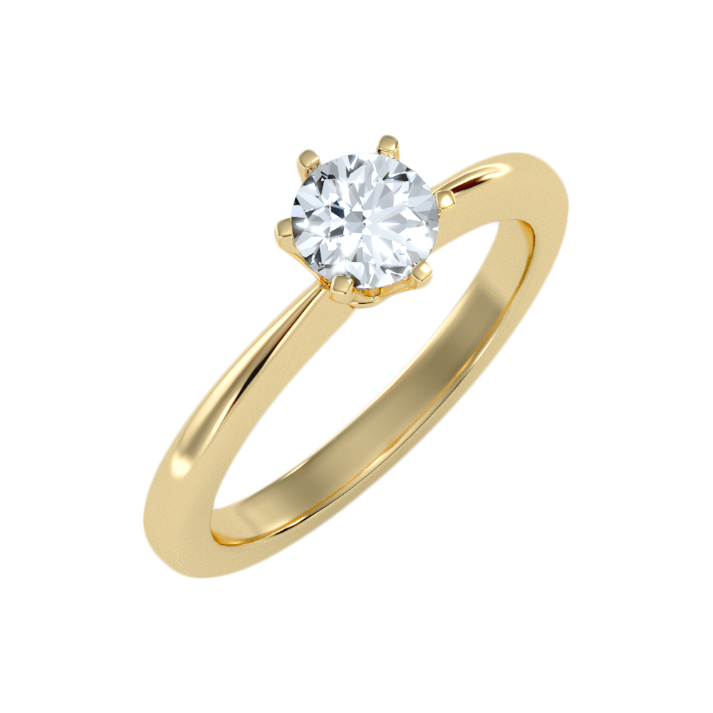 Efficient Solitaire Ring In 925 Sterling Silver - Six