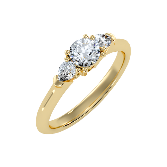 Efflorescence Solitaire Ring In 925 Sterling Silver - One