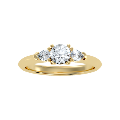 Efflorescence Solitaire Ring In 925 Sterling Silver - Three