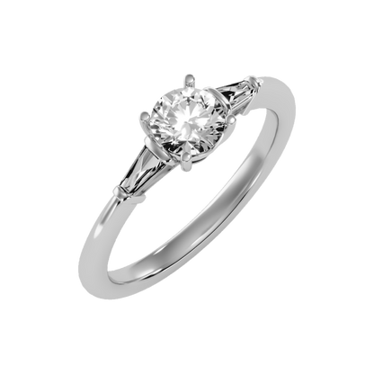 Effulgent Solitaire Ring In 925 Sterling Silver - Five