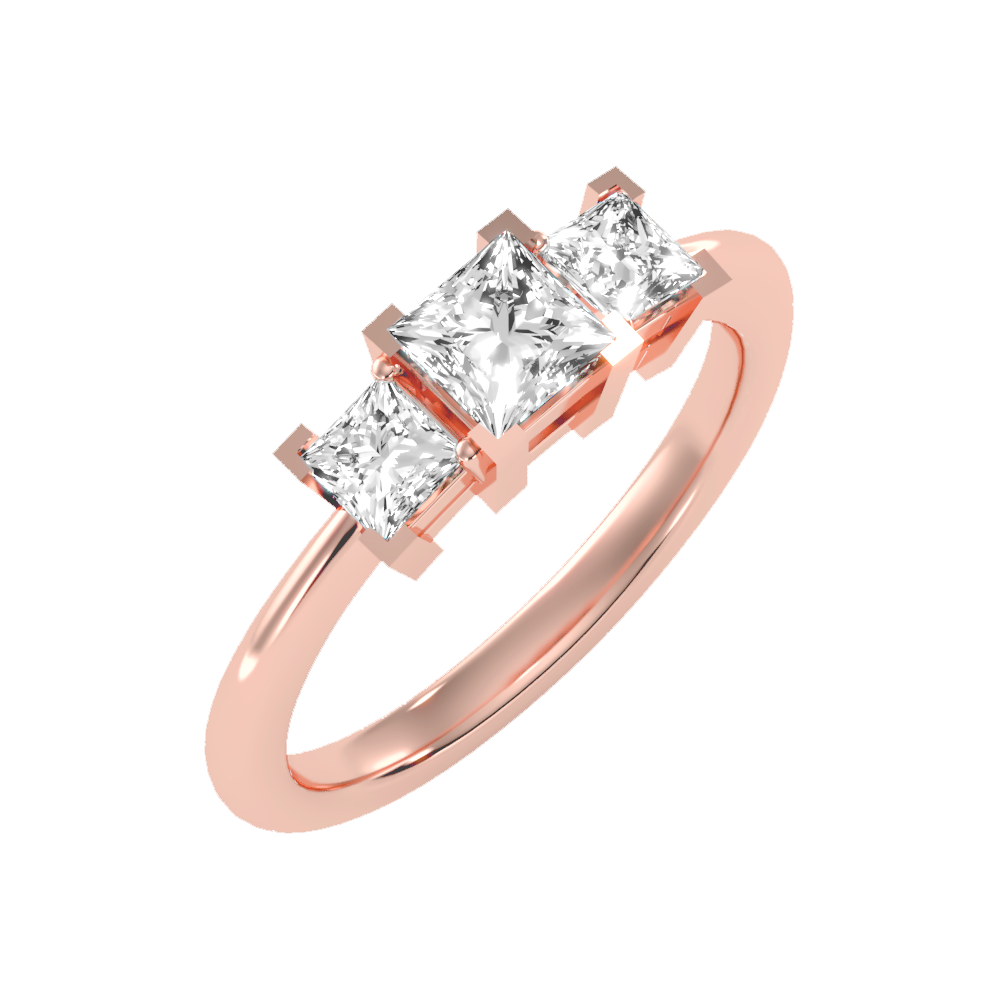 Effulgent Tri Stone Ring - One