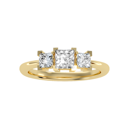 Effulgent Tri Stone Ring - Ten