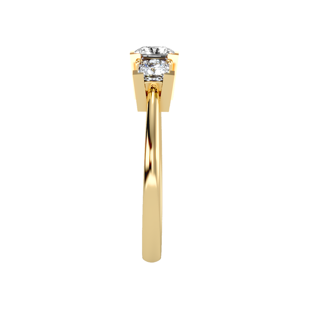 Effulgent Tri Stone Ring In 925 Sterling Silver - Eleven