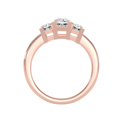 Effulgent Tri Stone Ring In 925 Sterling Silver - Four