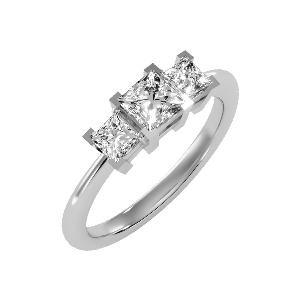Effulgent Tri Stone Ring - Five