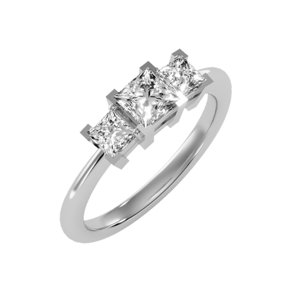Effulgent Tri Stone Ring - Five
