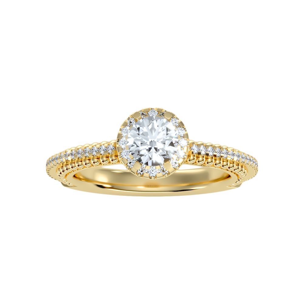 Effusive Halo Diamond Ring In 925 Sterling Silver - Ten