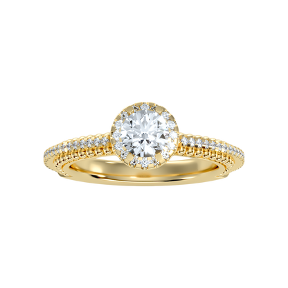 Effusive Halo Diamond Ring In 925 Sterling Silver - Ten