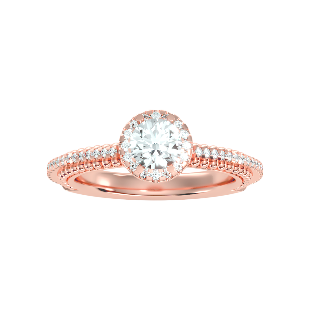 Effusive Halo Diamond Ring In 925 Sterling Silver - Two