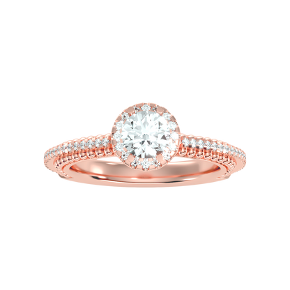 Effusive Halo Diamond Ring In 925 Sterling Silver - Two
