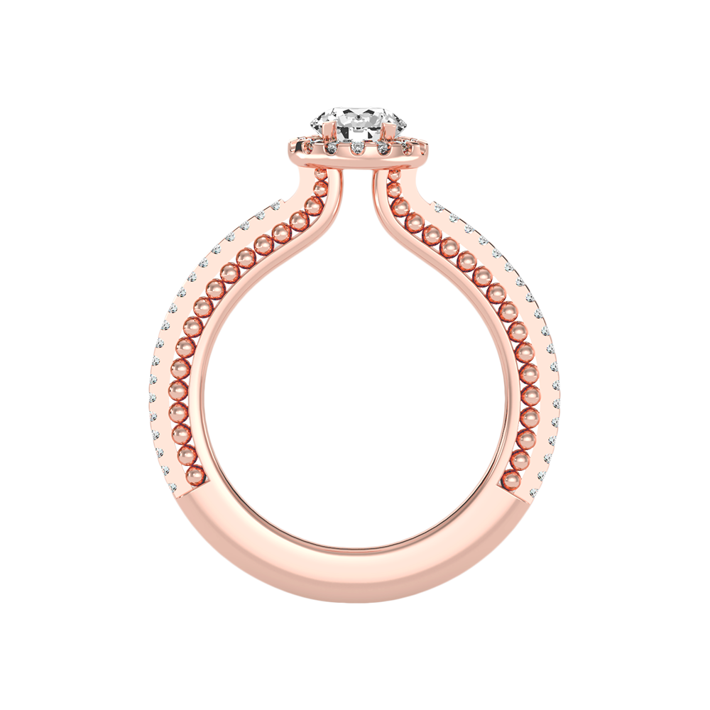 Effusive Halo Diamond Ring In 925 Sterling Silver - Four