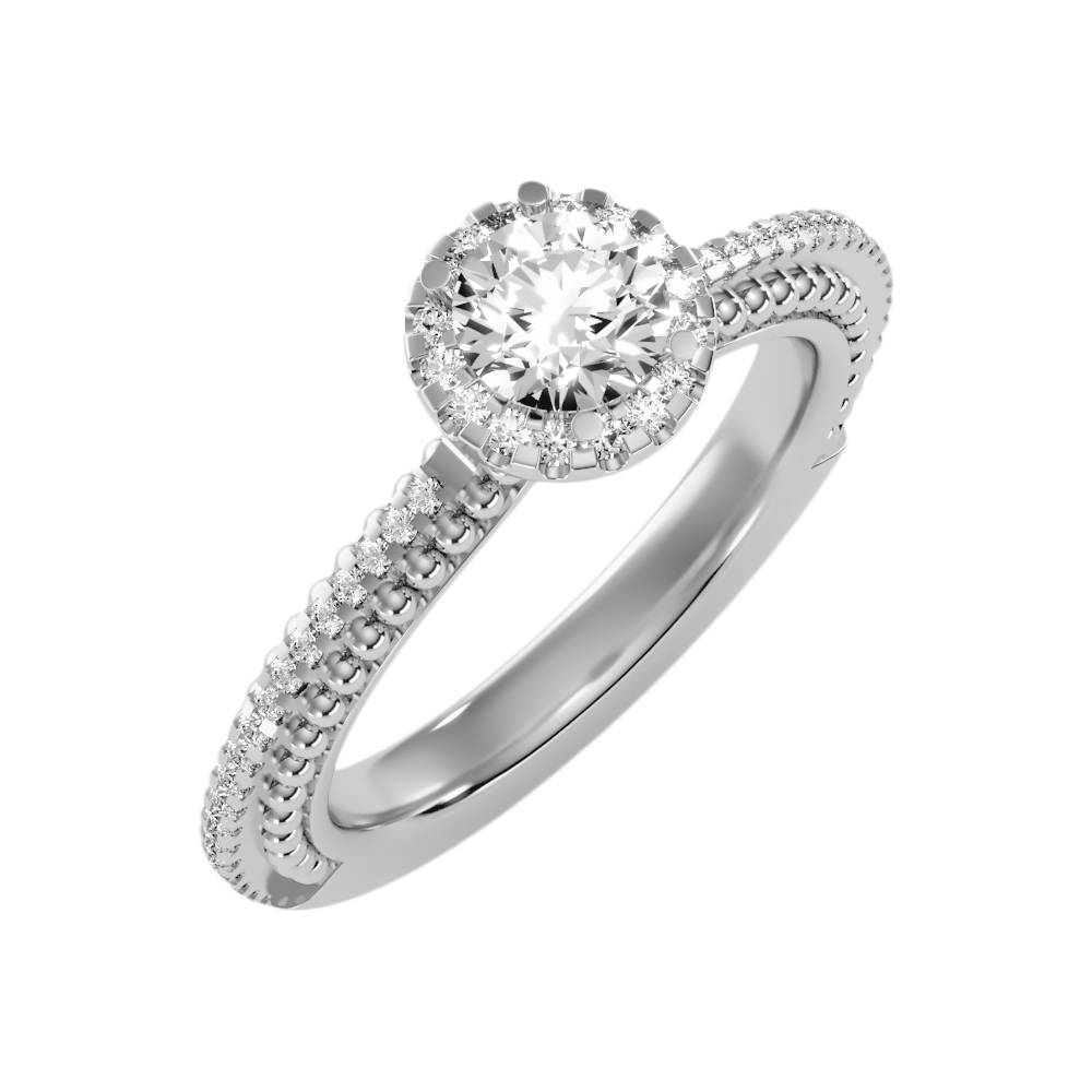 Effusive Halo Diamond Ring - Five
