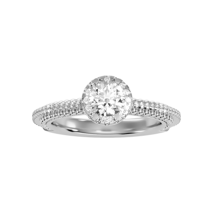 Effusive Halo Diamond Ring In 925 Sterling Silver - Six