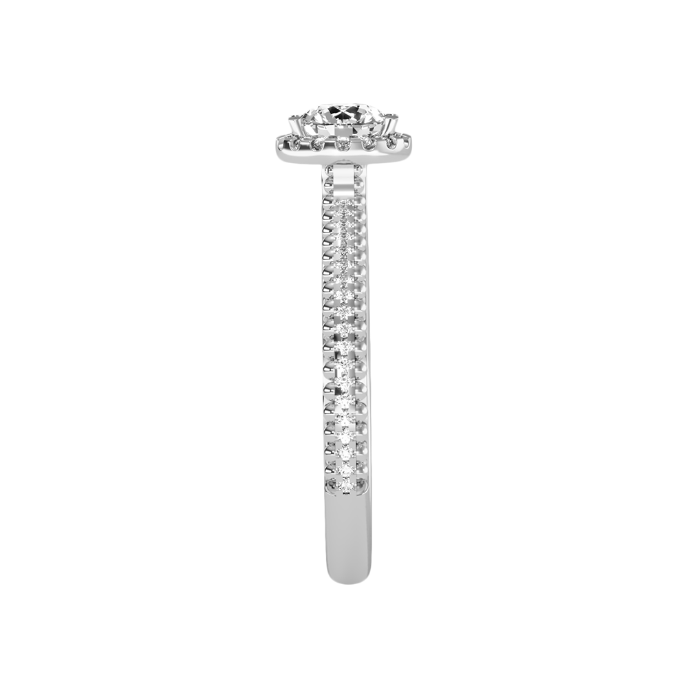 Effusive Halo Diamond Ring In 925 Sterling Silver - Seven