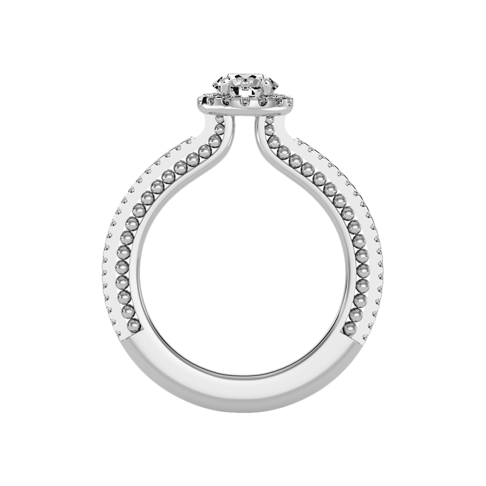 Effusive Halo Diamond Ring In 925 Sterling Silver - Eight