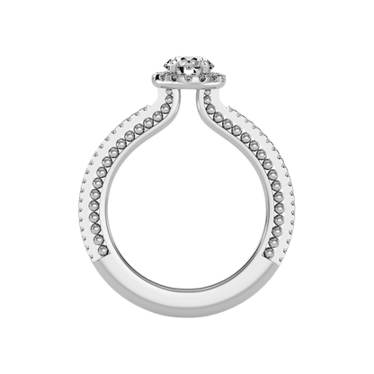 Effusive Halo Diamond Ring In 925 Sterling Silver - Eight