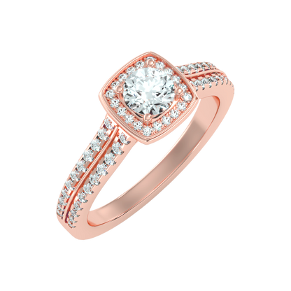 Elated Halo Ring In 925 Sterling Silver - One