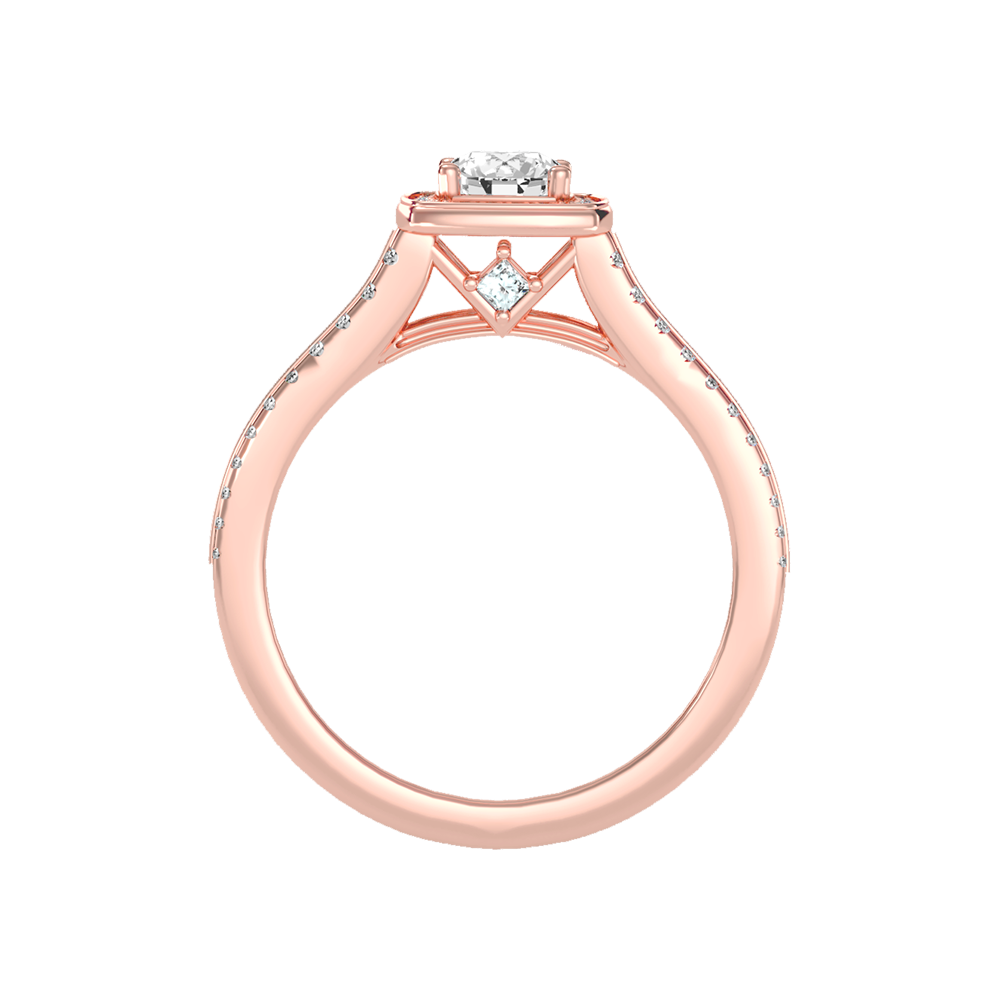 Elated Halo Ring In 925 Sterling Silver - Two
