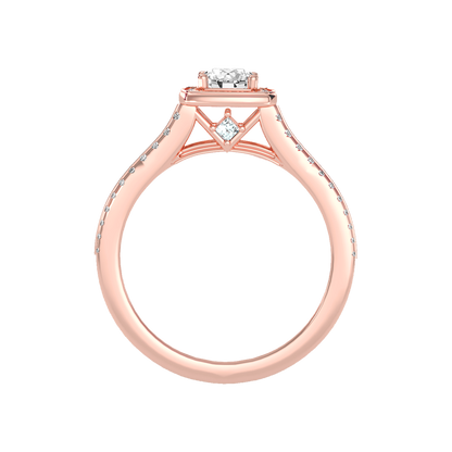 Elated Halo Ring In 925 Sterling Silver - Two