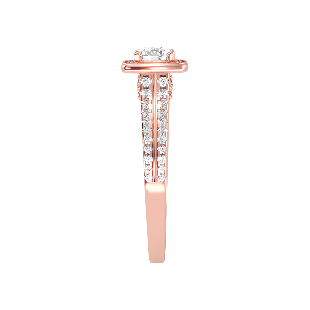 Elated Halo Ring In 925 Sterling Silver - Four