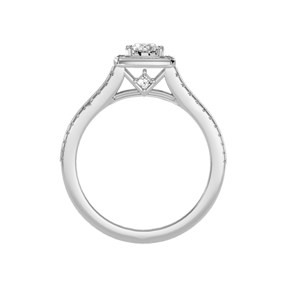 Elated Halo Ring In 925 Sterling Silver - Eight