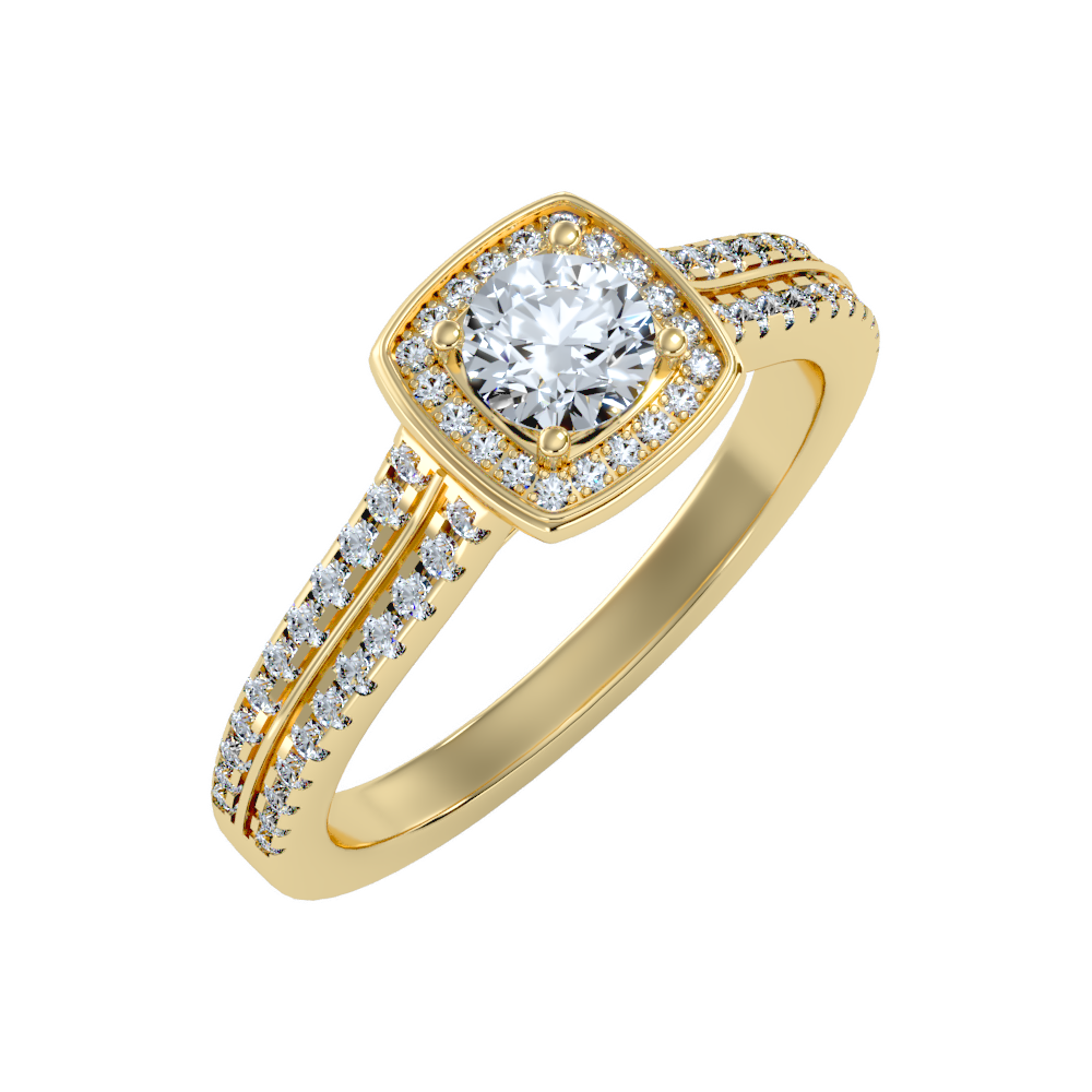 Elated Halo Ring In 925 Sterling Silver - Nine