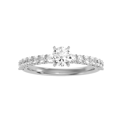 Electric Solitaire Ring In 925 Sterling Silver - Three