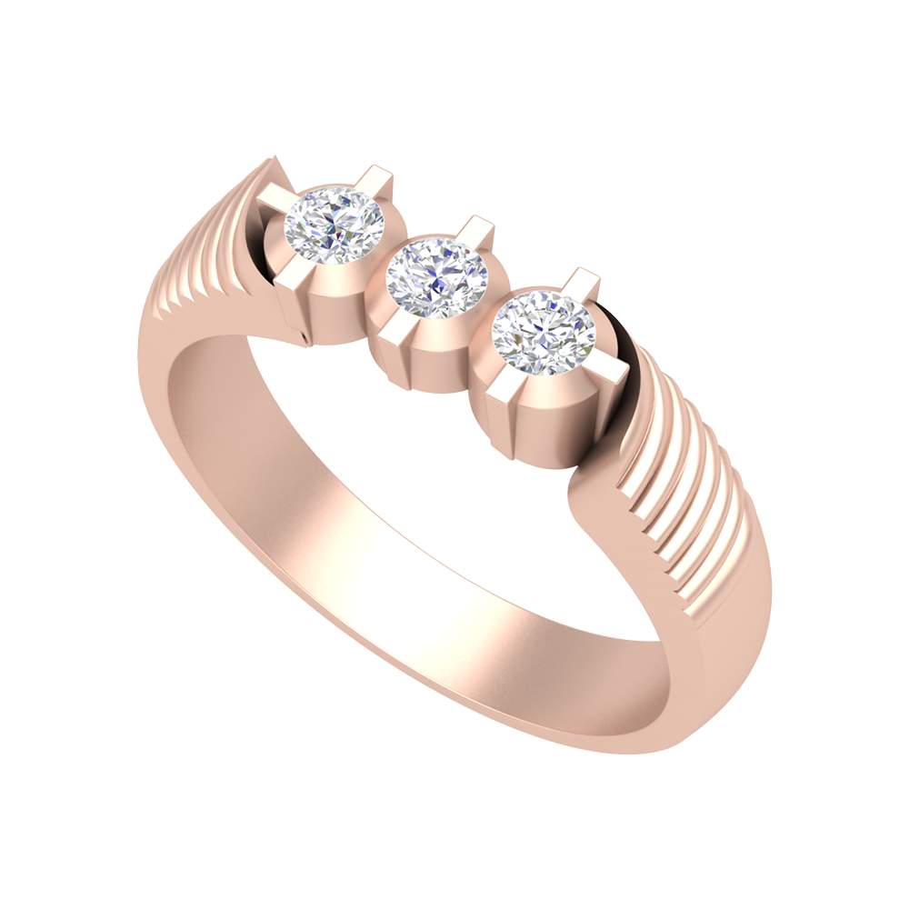 Elegant Essence Tri Stone Men's Ring - One