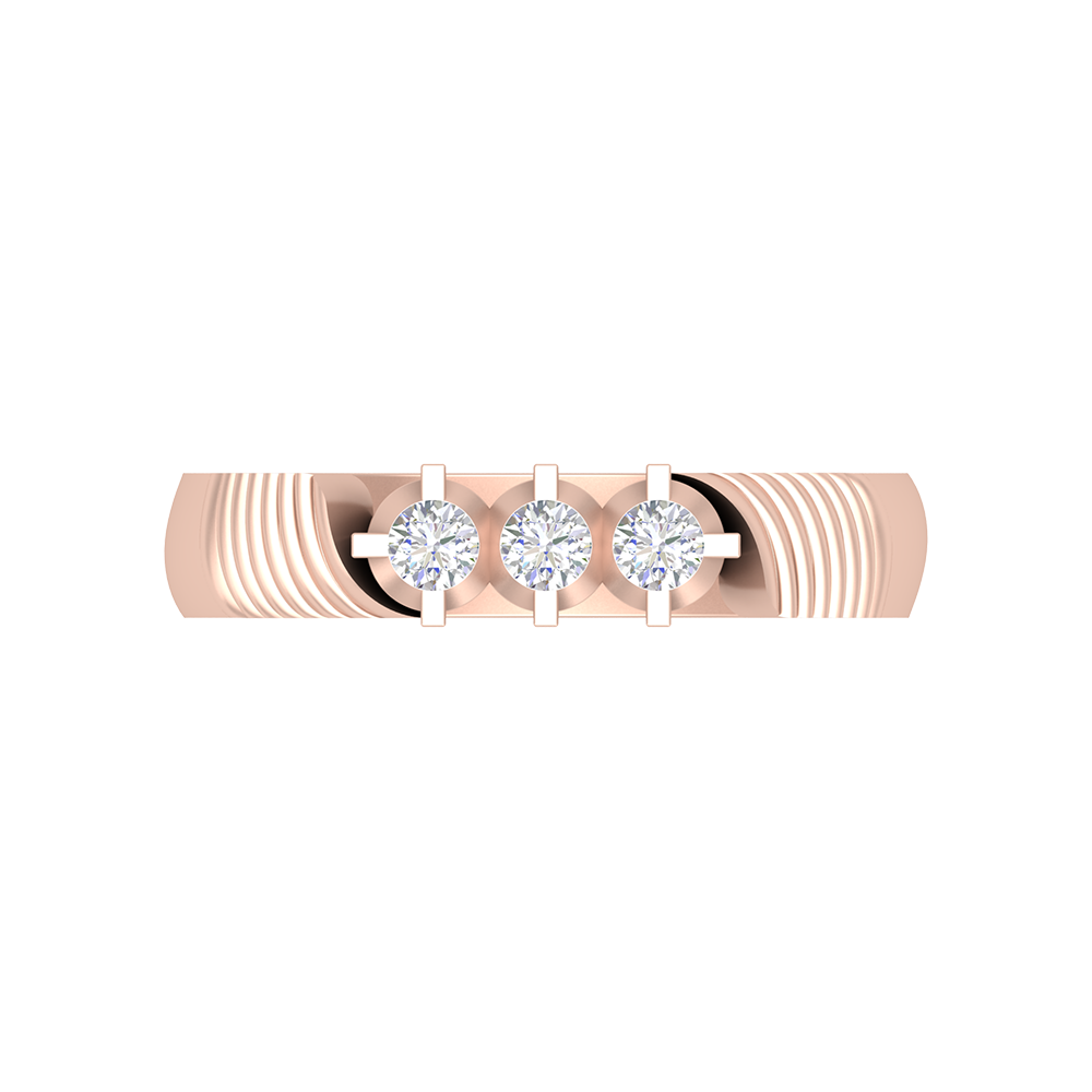 Elegant Essence Tri Stone Men's Ring - Two