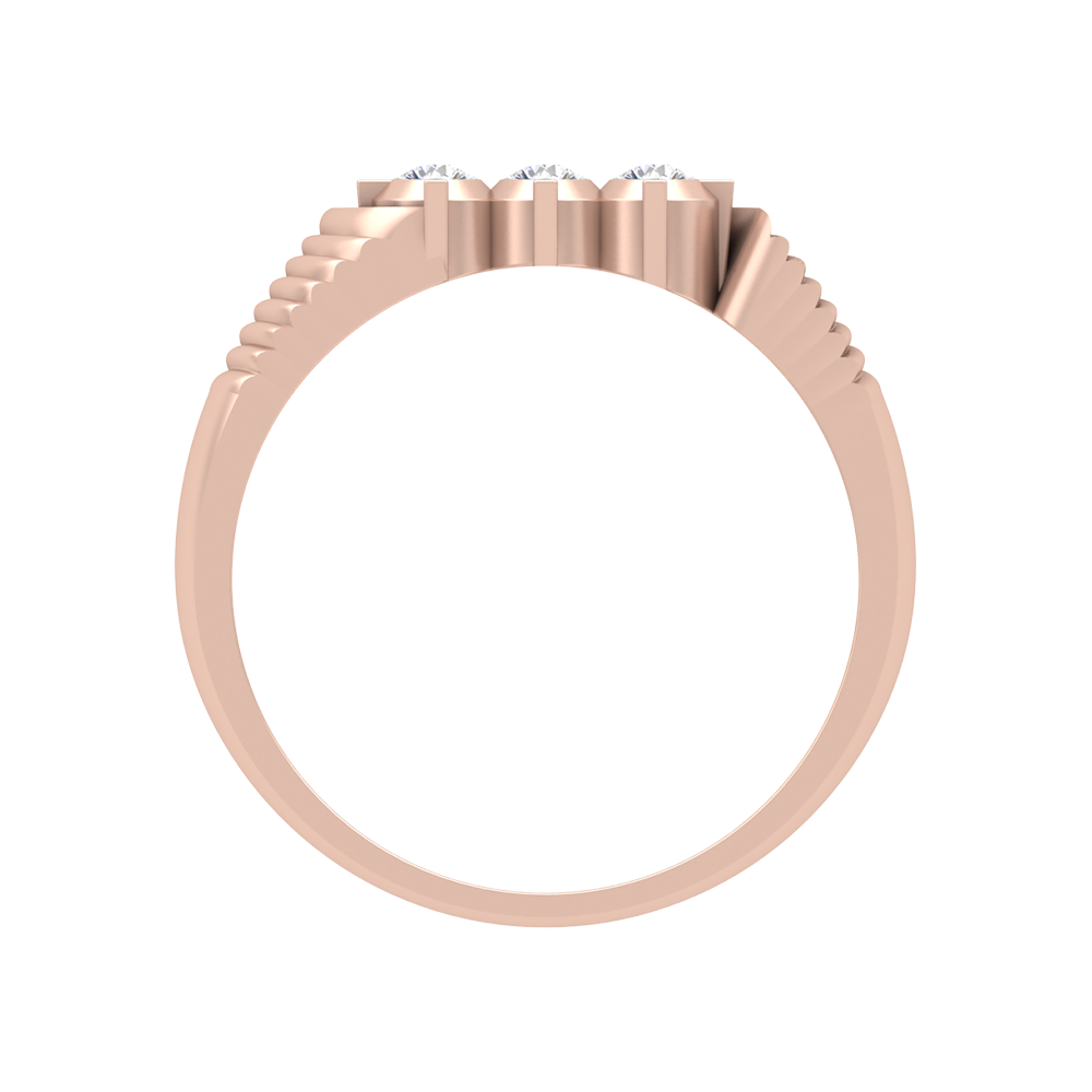 Elegant Essence Tri Stone Men's Ring - Four