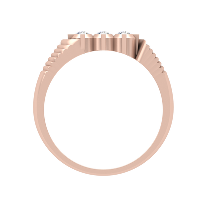 Elegant Essence Tri Stone Men's Ring In 925 Sterling Silver - Four