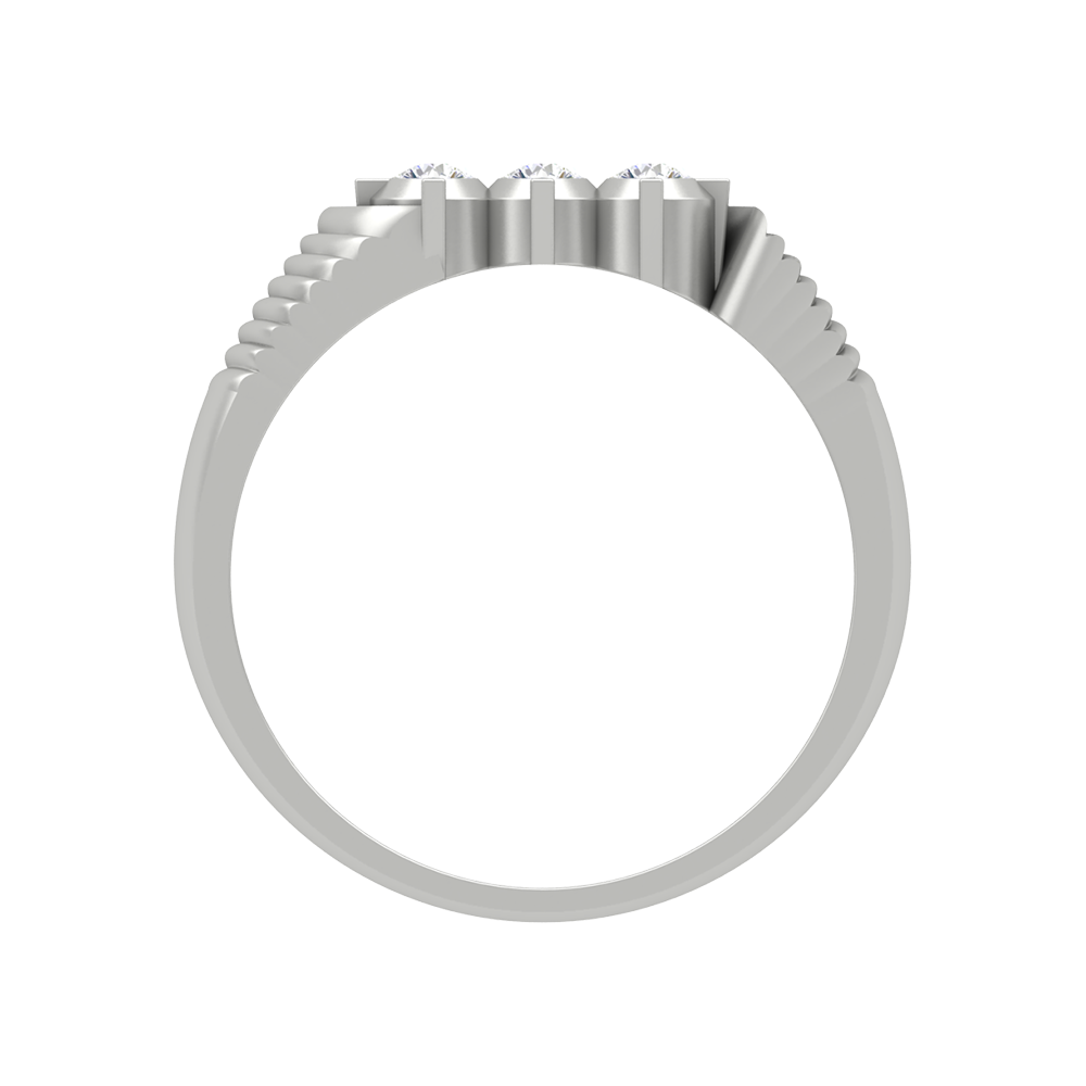 Elegant Essence Tri Stone Men's Ring - Eight
