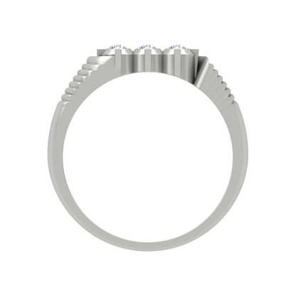 Elegant Essence Tri Stone Men's Ring In 925 Sterling Silver - Eight