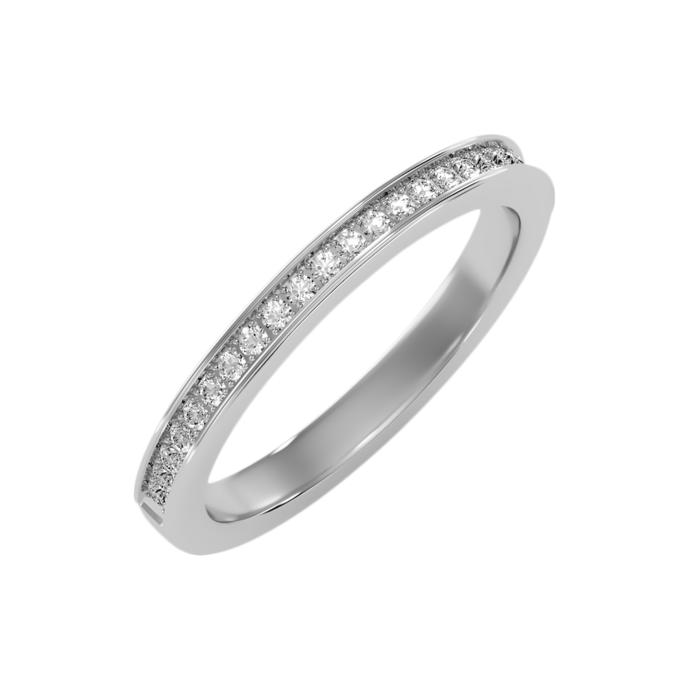 Elegant Half Eternity Wedding Band In 925 Sterling Silver - One