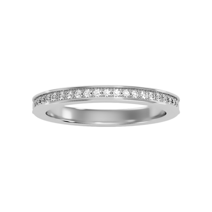 Elegant Half Eternity Wedding Band In 925 Sterling Silver - Three