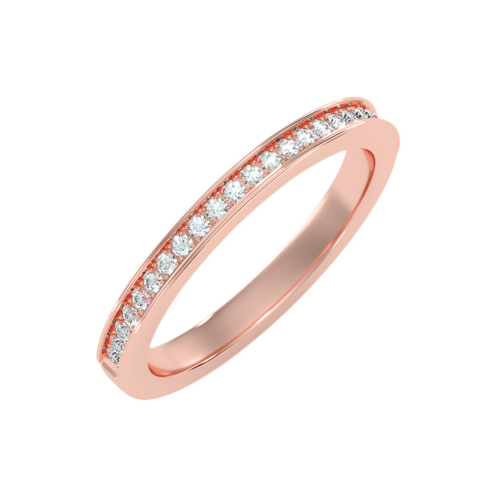 Elegant Half Eternity Wedding Band In 925 Sterling Silver - Five