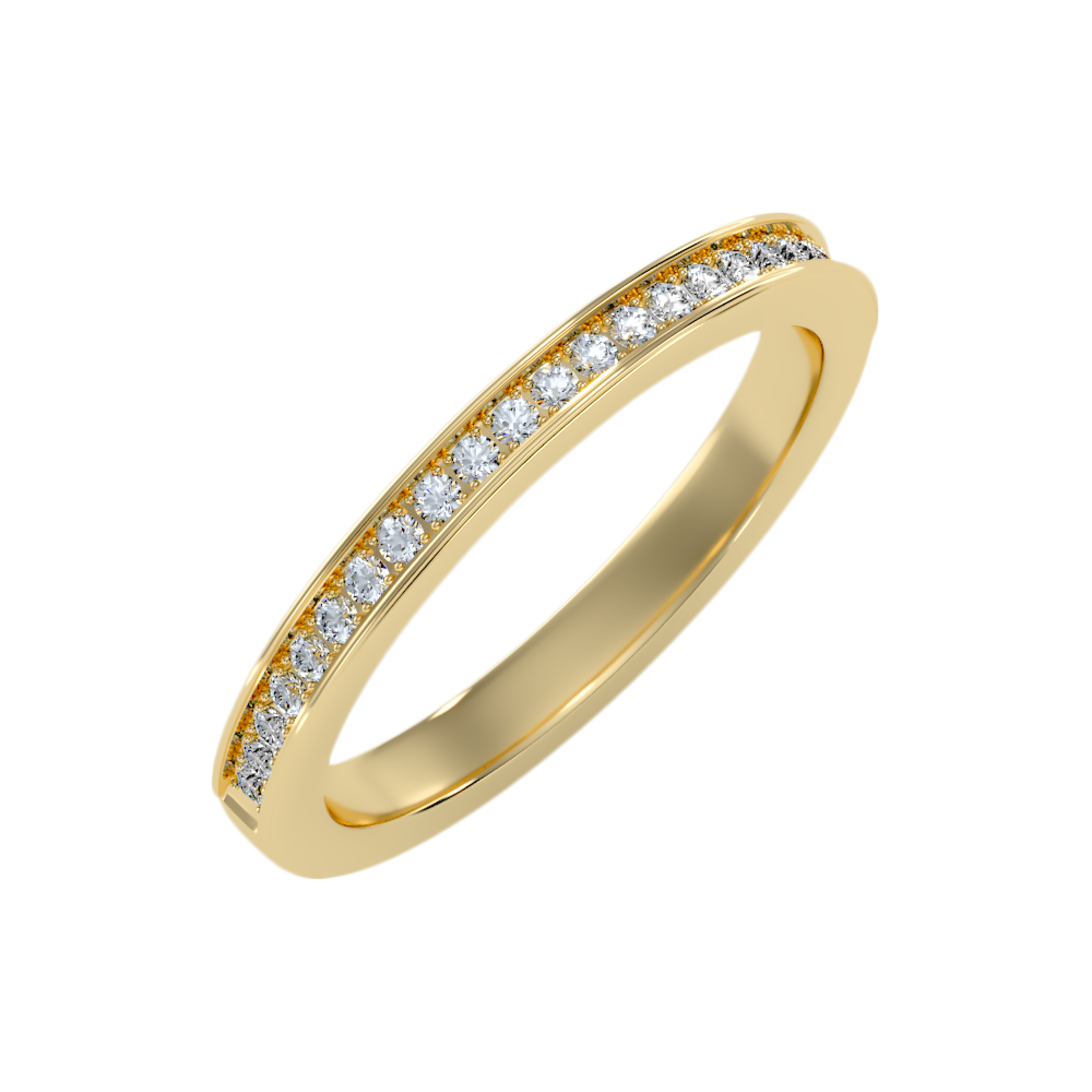 Elegant Half Eternity Wedding Band - Nine