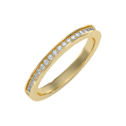 Elegant Half Eternity Wedding Band In 925 Sterling Silver - Nine