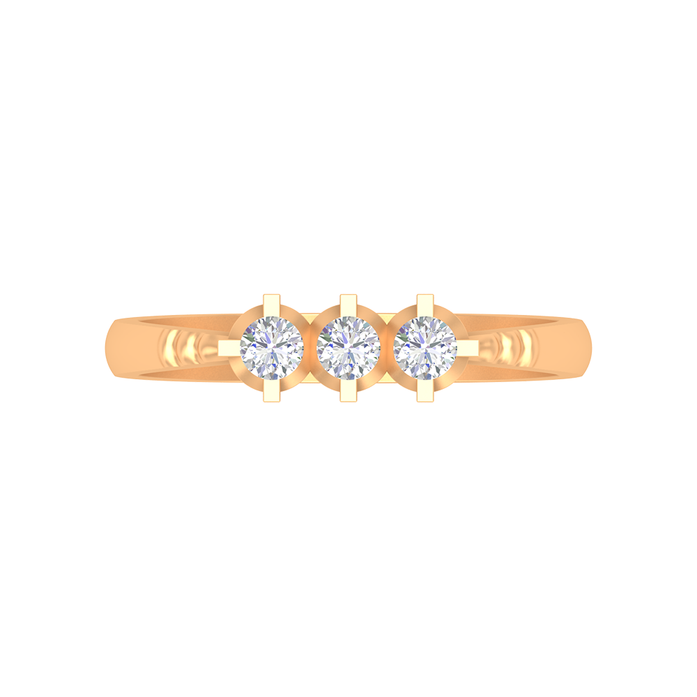 Elegant Layers Tri Stone Ring - Ten