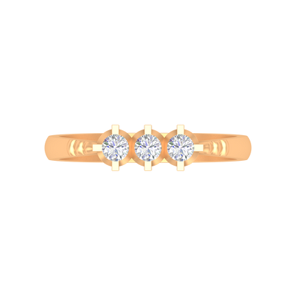 Elegant Layers Tri Stone Ring - Ten