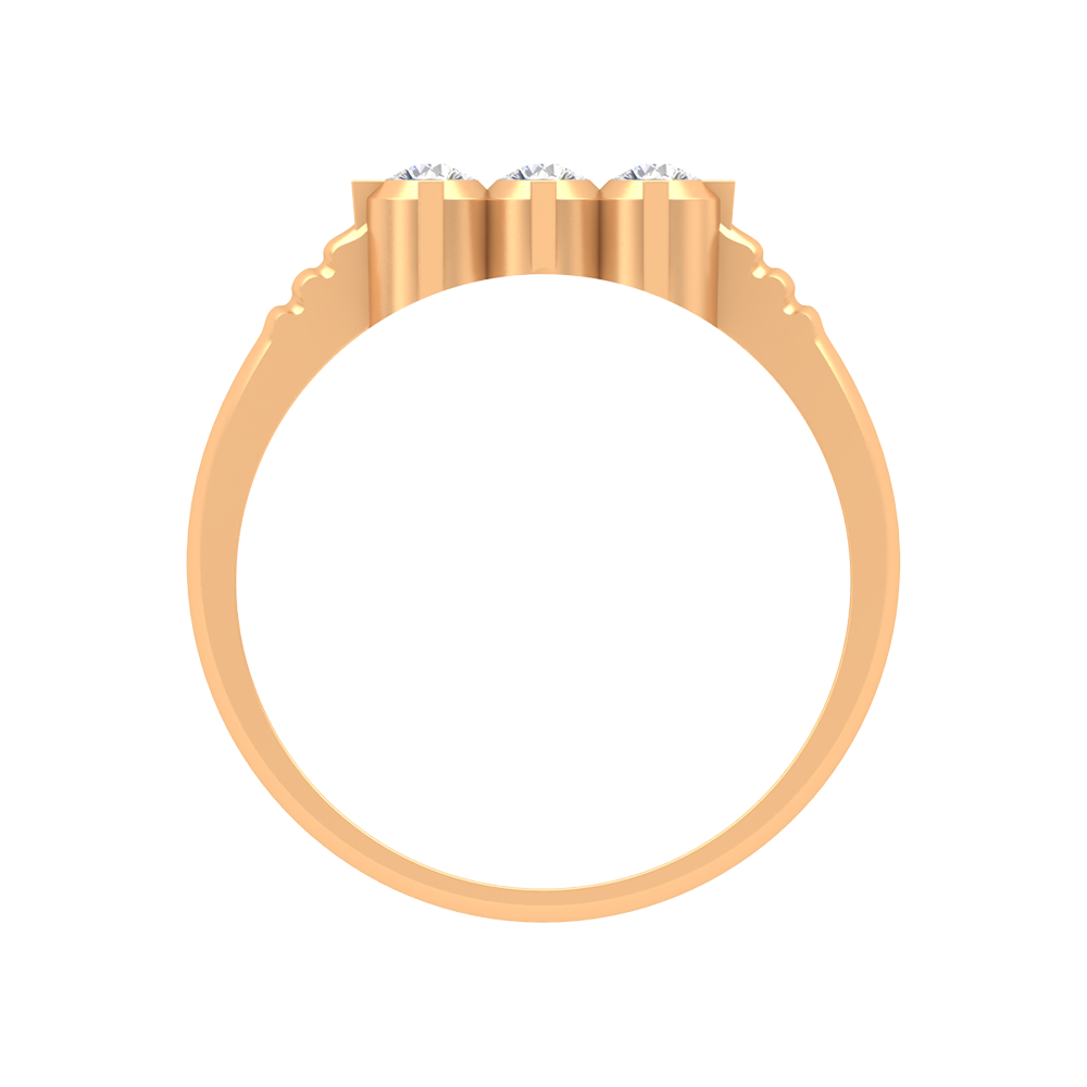 Elegant Layers Tri Stone Ring - Twelve