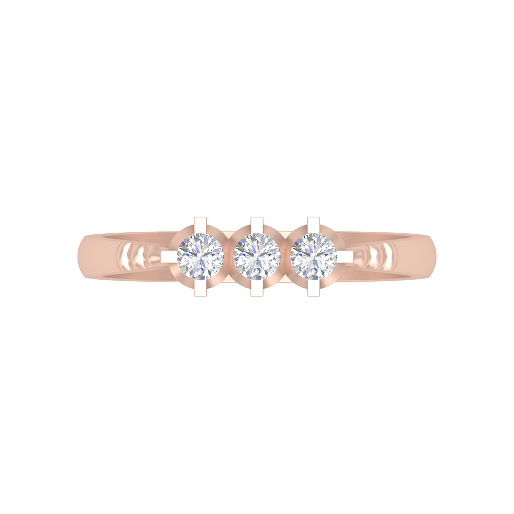 Elegant Layers Tri Stone Ring - Two